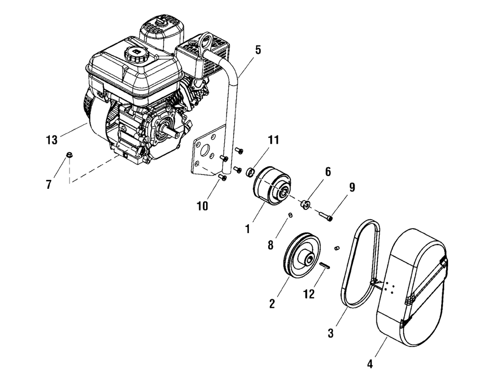 Engine Group (80003060) Diagram and Parts List for EX436-T 866056 Briggs and Stratton Miscellaneous